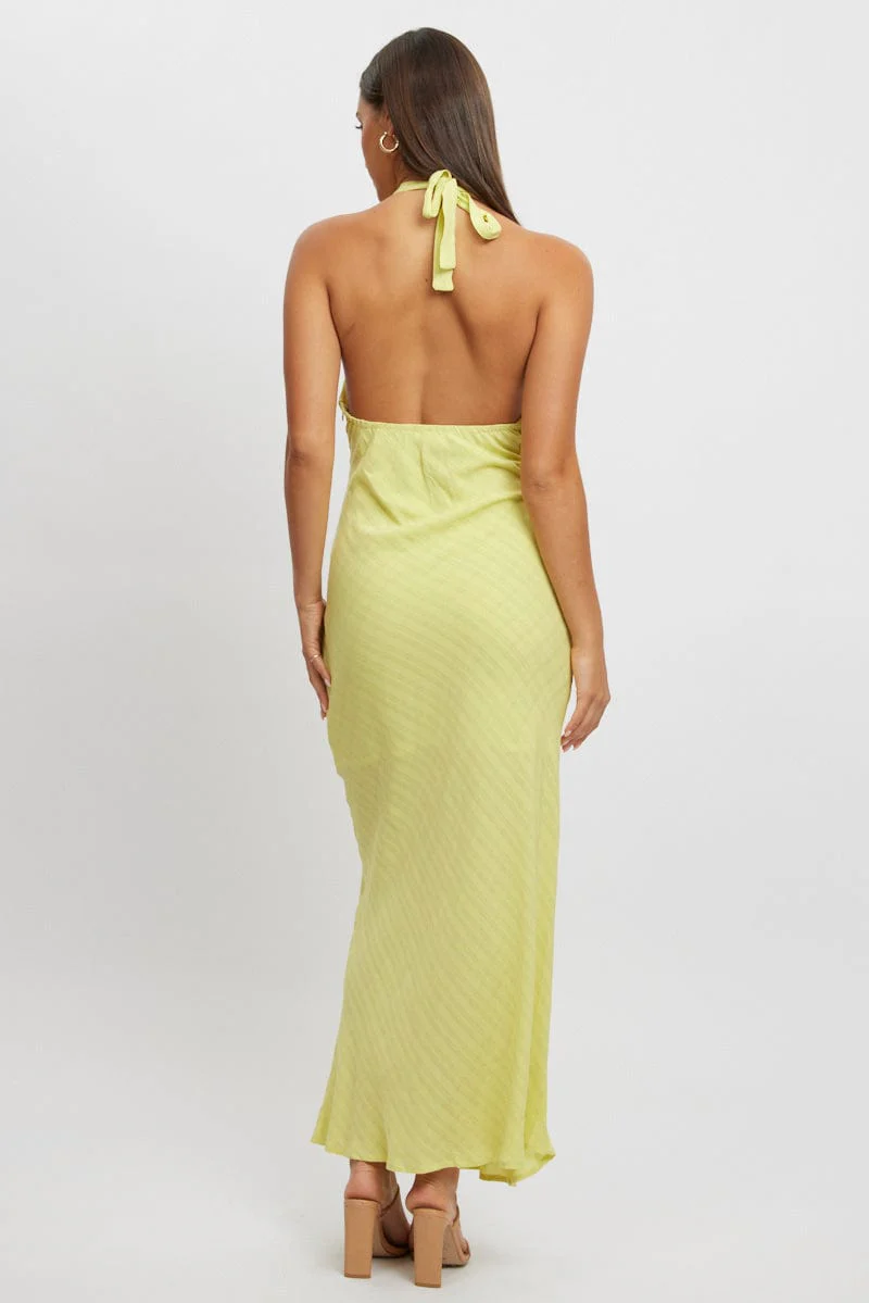 Green Halter Neck Maxi Dress - Image 4