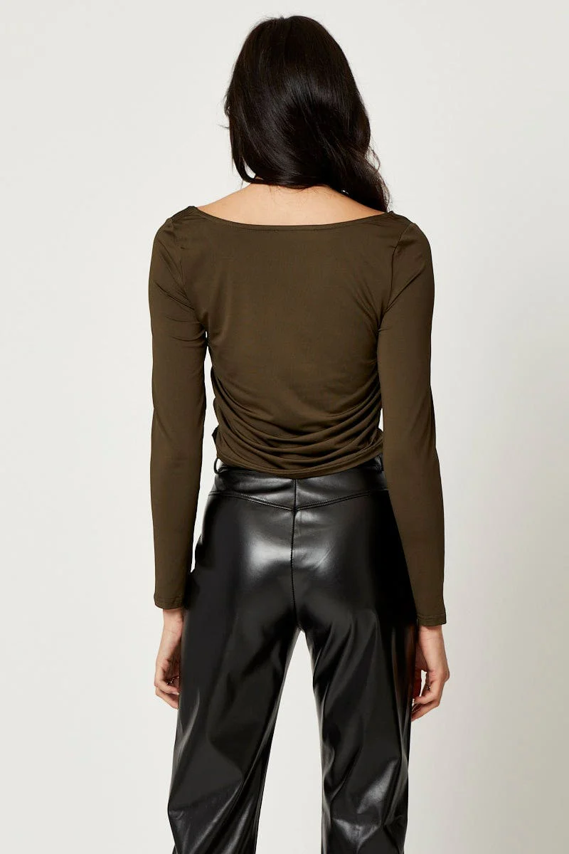 Green Halter Off Shoulder Top - Image 4