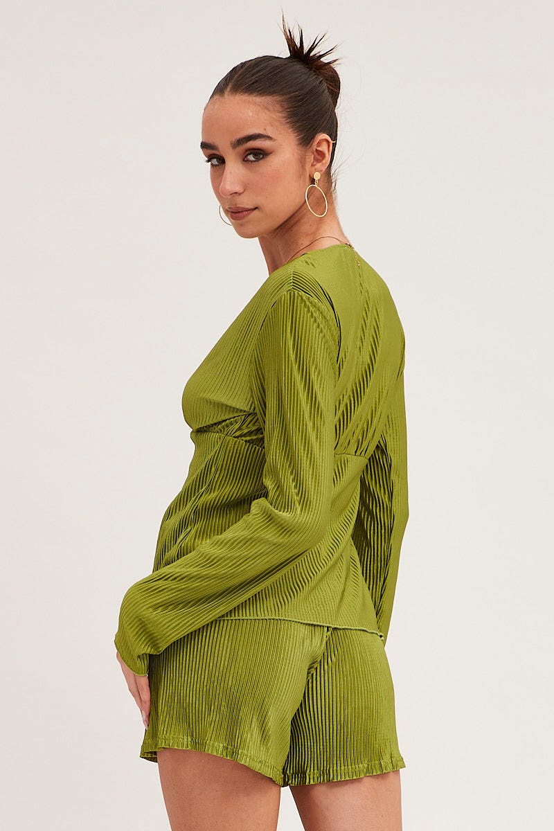 Green High Waist Shorts - Image 4