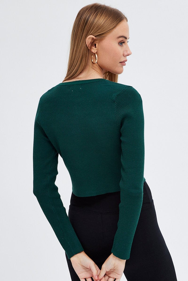 Green Knit Cardigan Zip up - Image 5