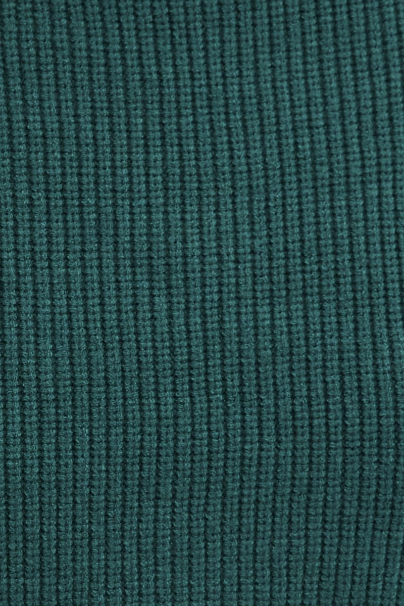 Green Knit Jumper Turtle Neck Crop - Image 6