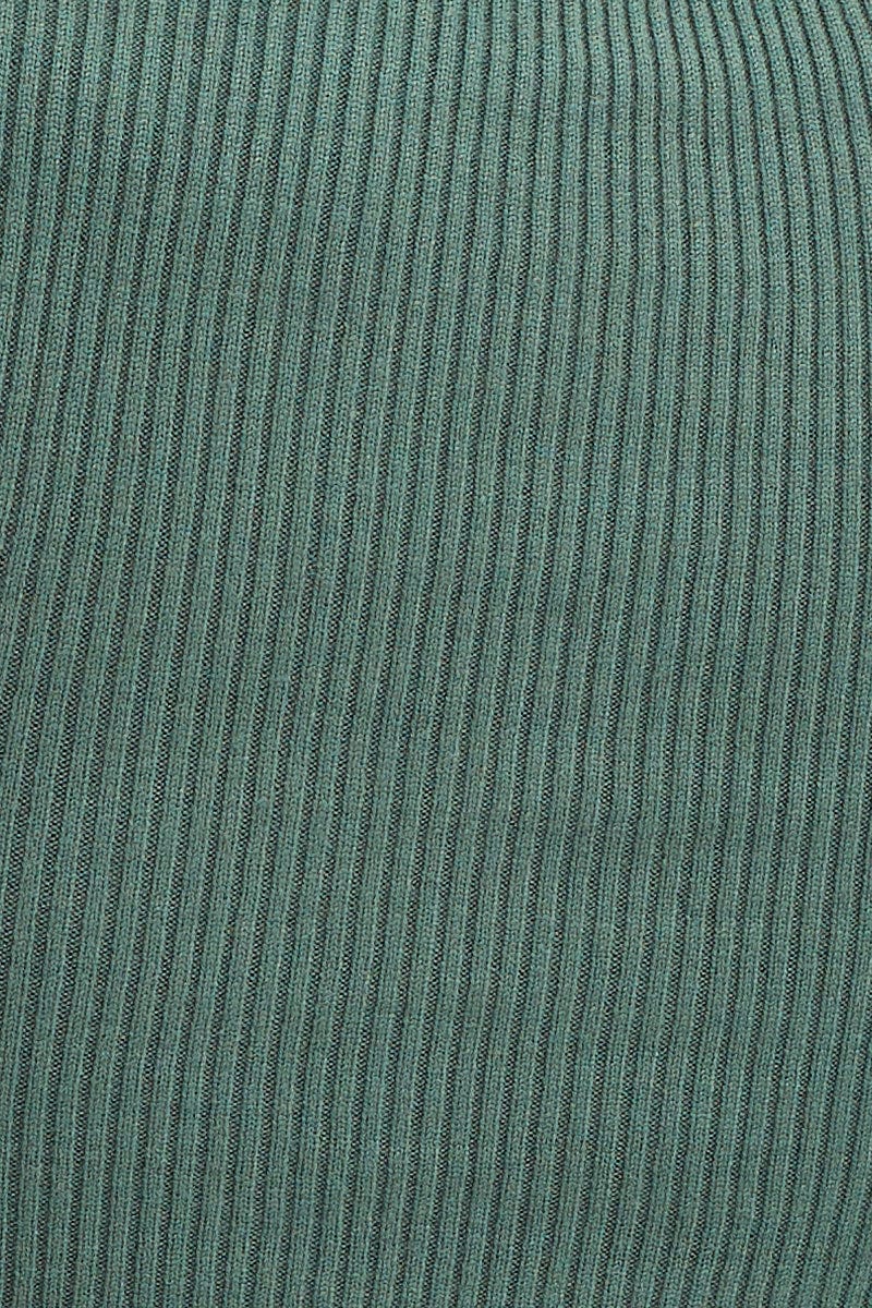 Green Knit Top Long Sleeve Crop - Image 6