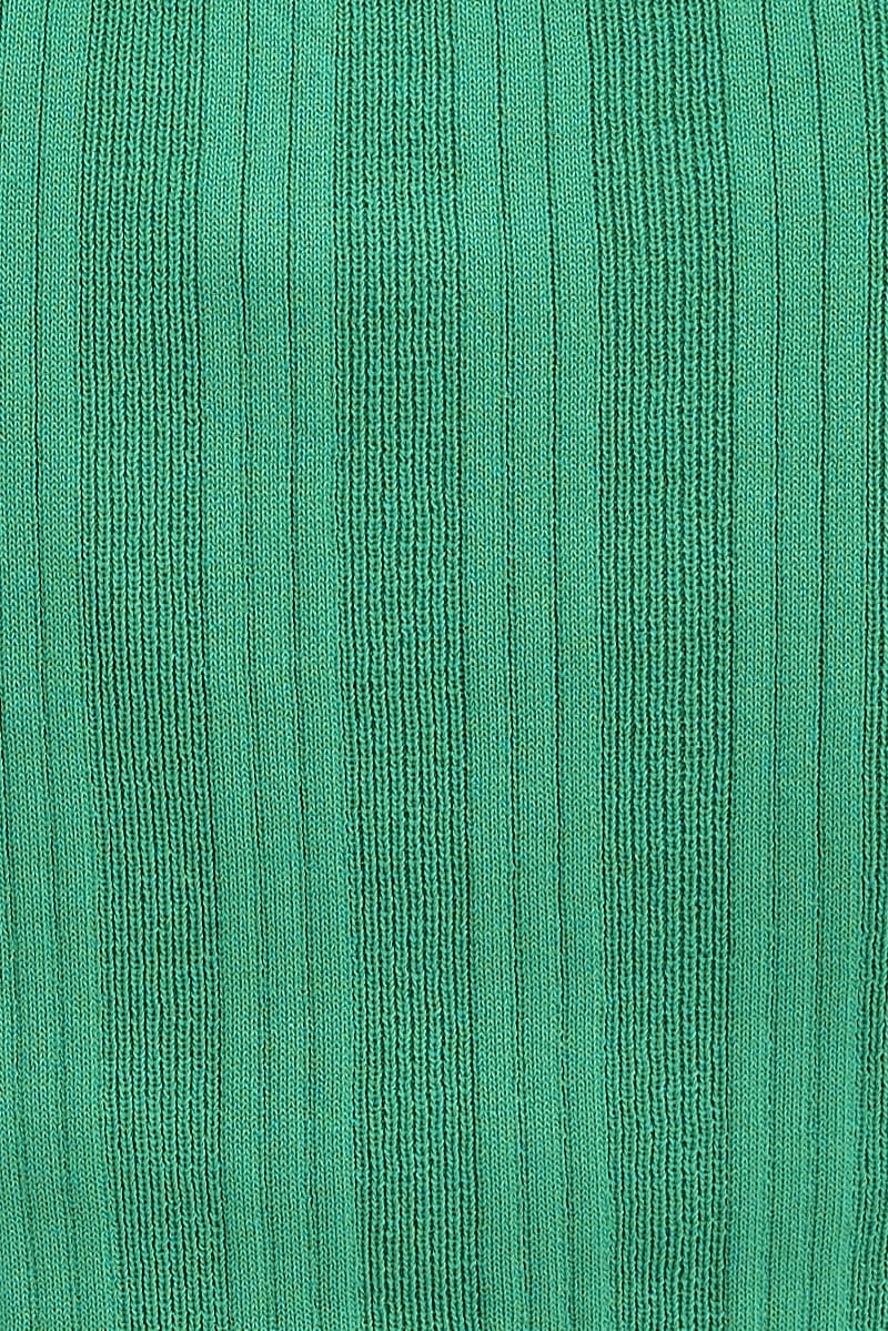 Green Long Sleeve Rib Knit Cardigan - Image 6