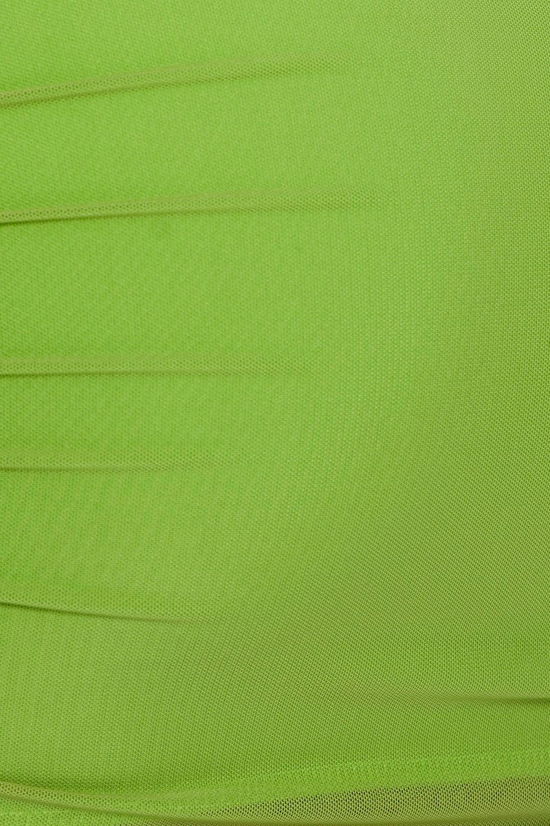 Green Low Back Ruched Mini Dress - Image 6