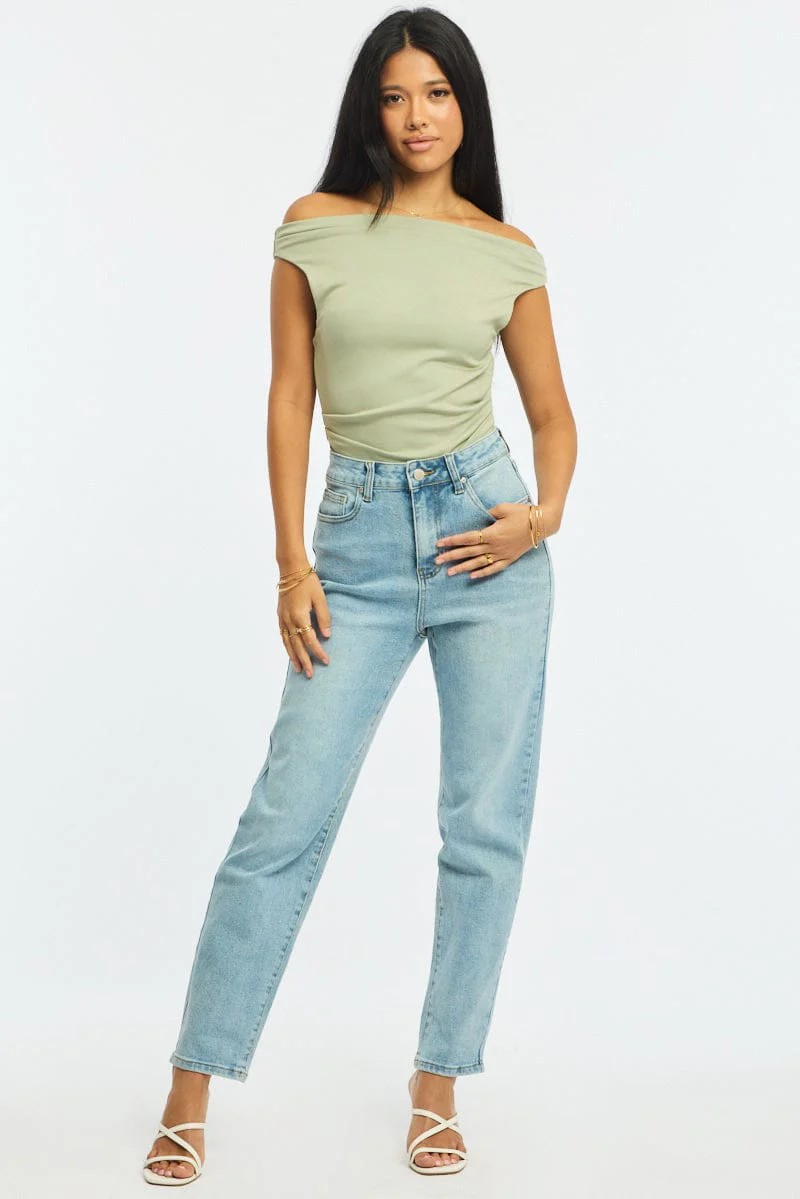Green Off Shoulder Top - Image 2