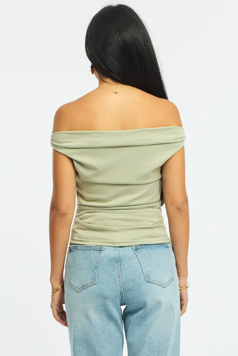 Green Off Shoulder Top - Image 4