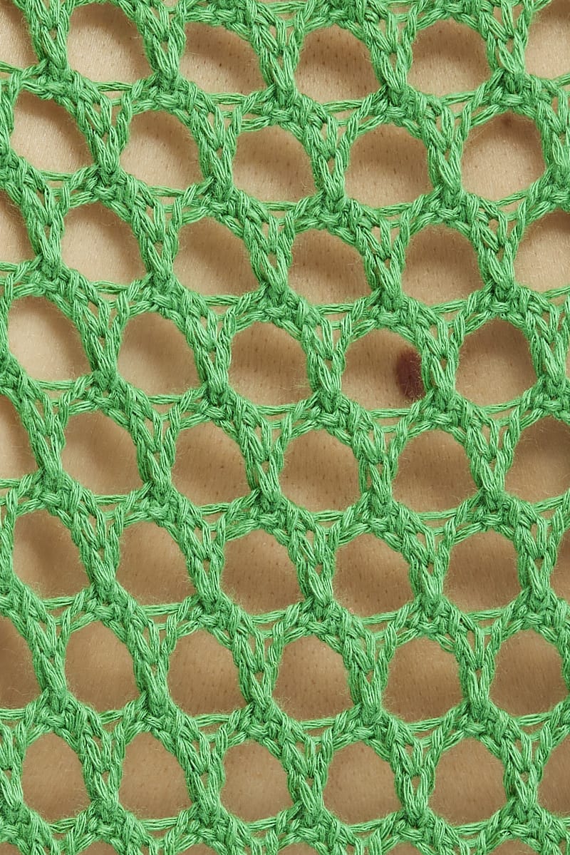 Green Oversized Knit Top Crew Neck - Image 6