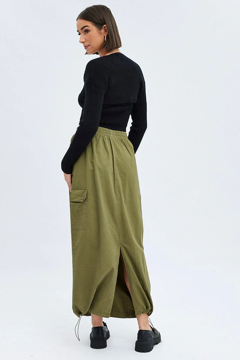 Green Parachute Skirt Maxi - Image 5