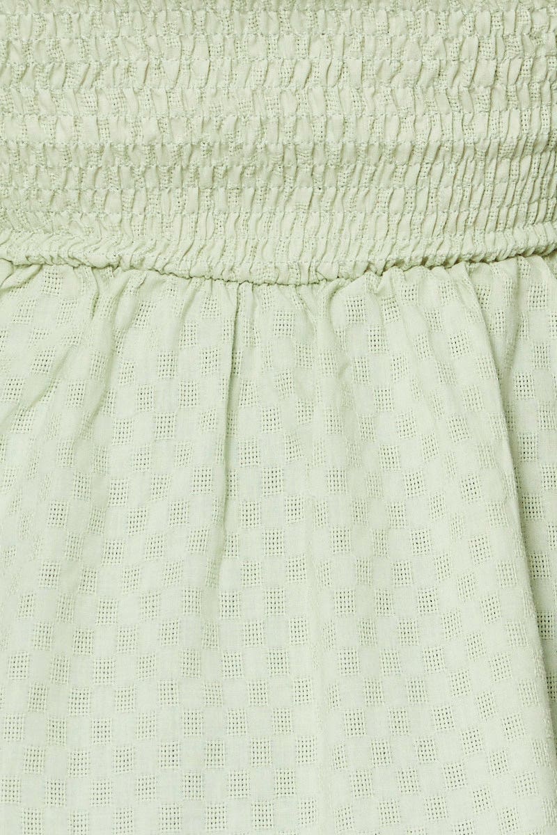 Green Peplum Top Short Sleeve Round Neck - Image 6