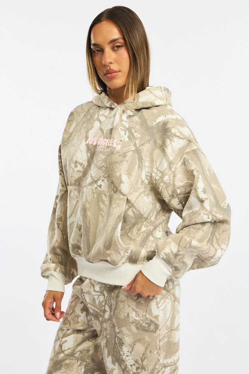 Green Print Hoodie Sweater - Image 3