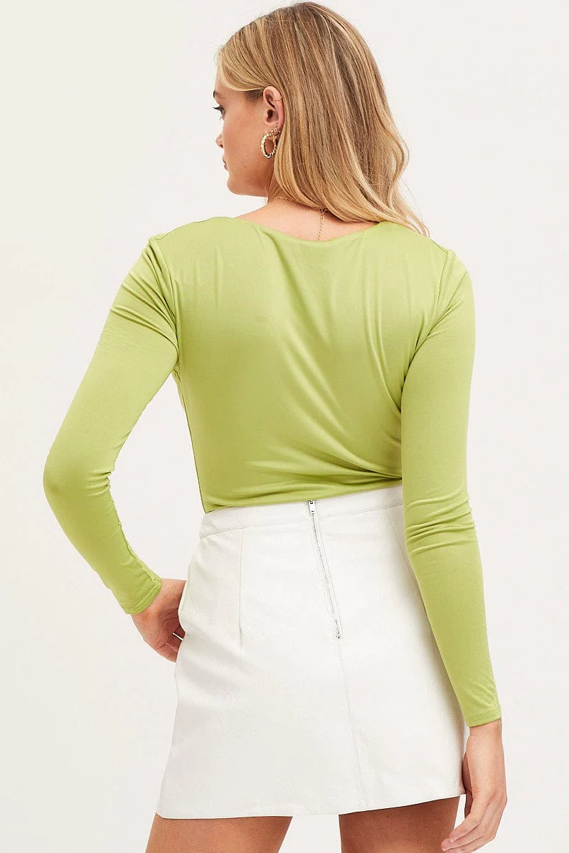 Green Ring Detail Bodysuit Long Sleeve - Image 5