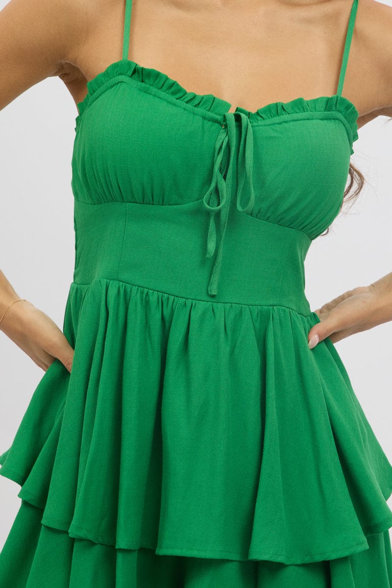 Green Ruffle Playsuit Sleeveless Frilled - Image 6