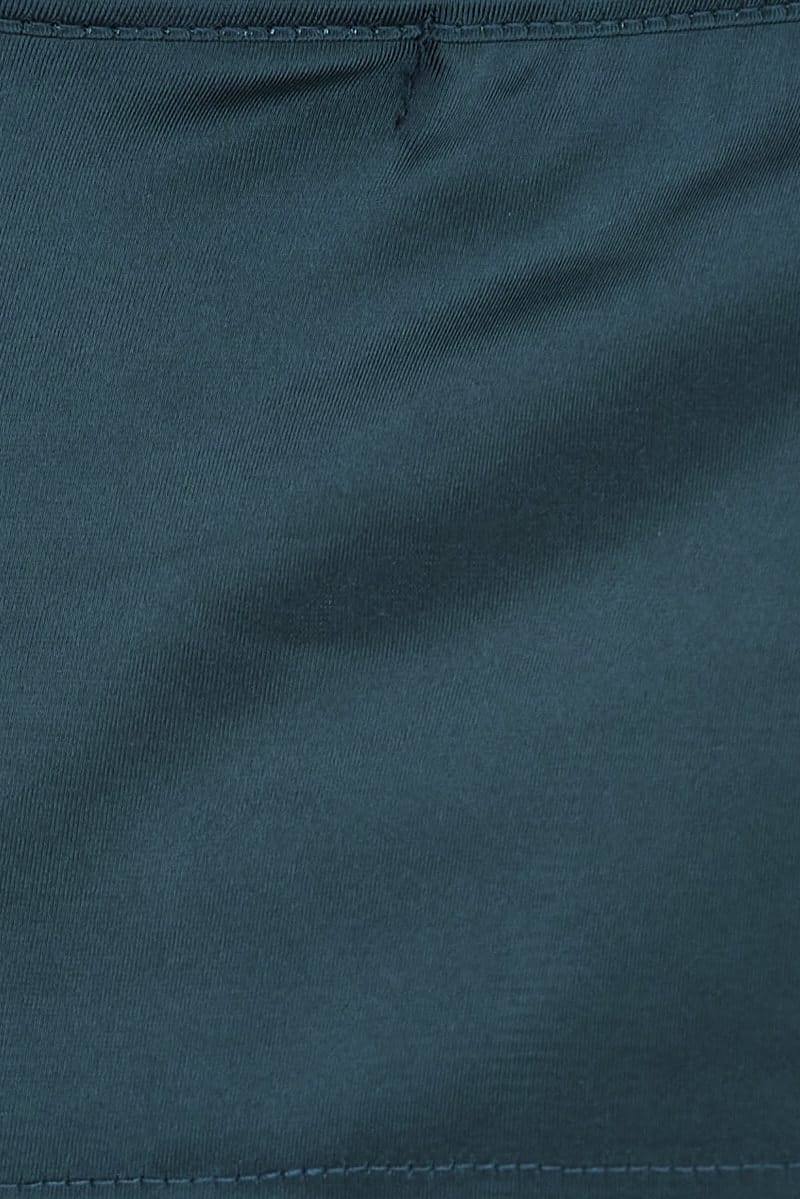 Green Satin Cami Sleeveless Cowl Neck Crop - Image 6