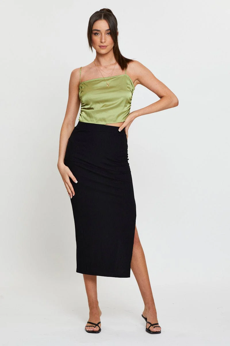 Green Scarf Style Crop Top - Image 2