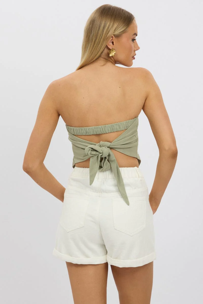 Green Scarf Top Sleeveless Ric Rac - Image 5