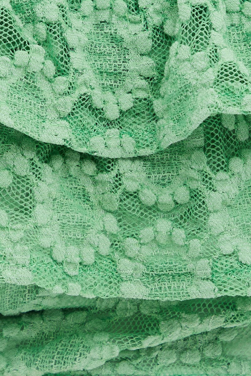 Green Sleeveless Lace Crop Top - Image 6