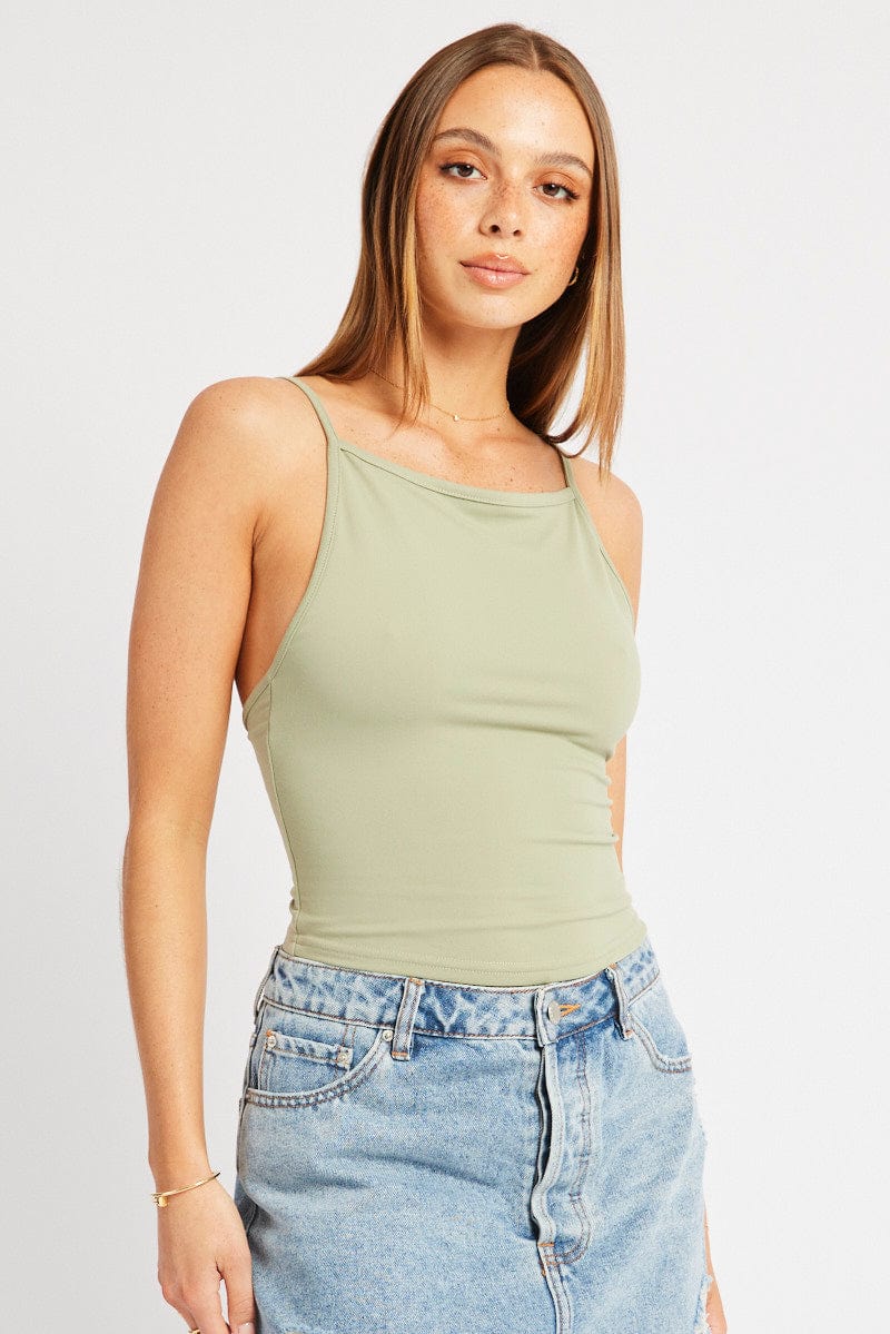 Green Sleeveless Tank Supersoft - Image 3