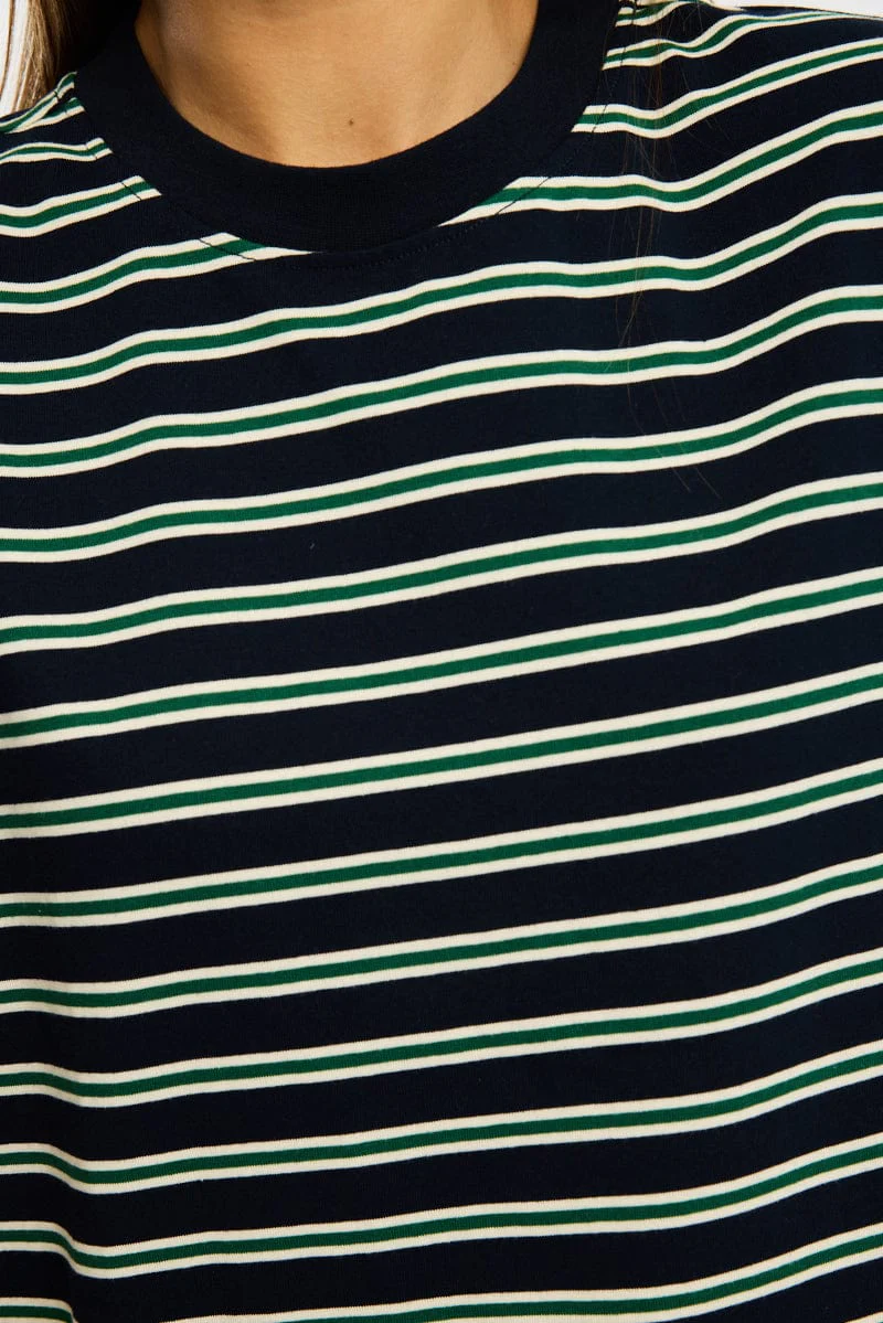 Green Stripe Oversized Tee Short Sleeve - Image 5