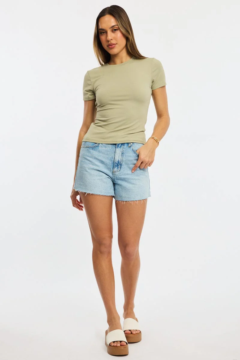 Green Supersoft Crew Neck Short Sleeve - Image 2