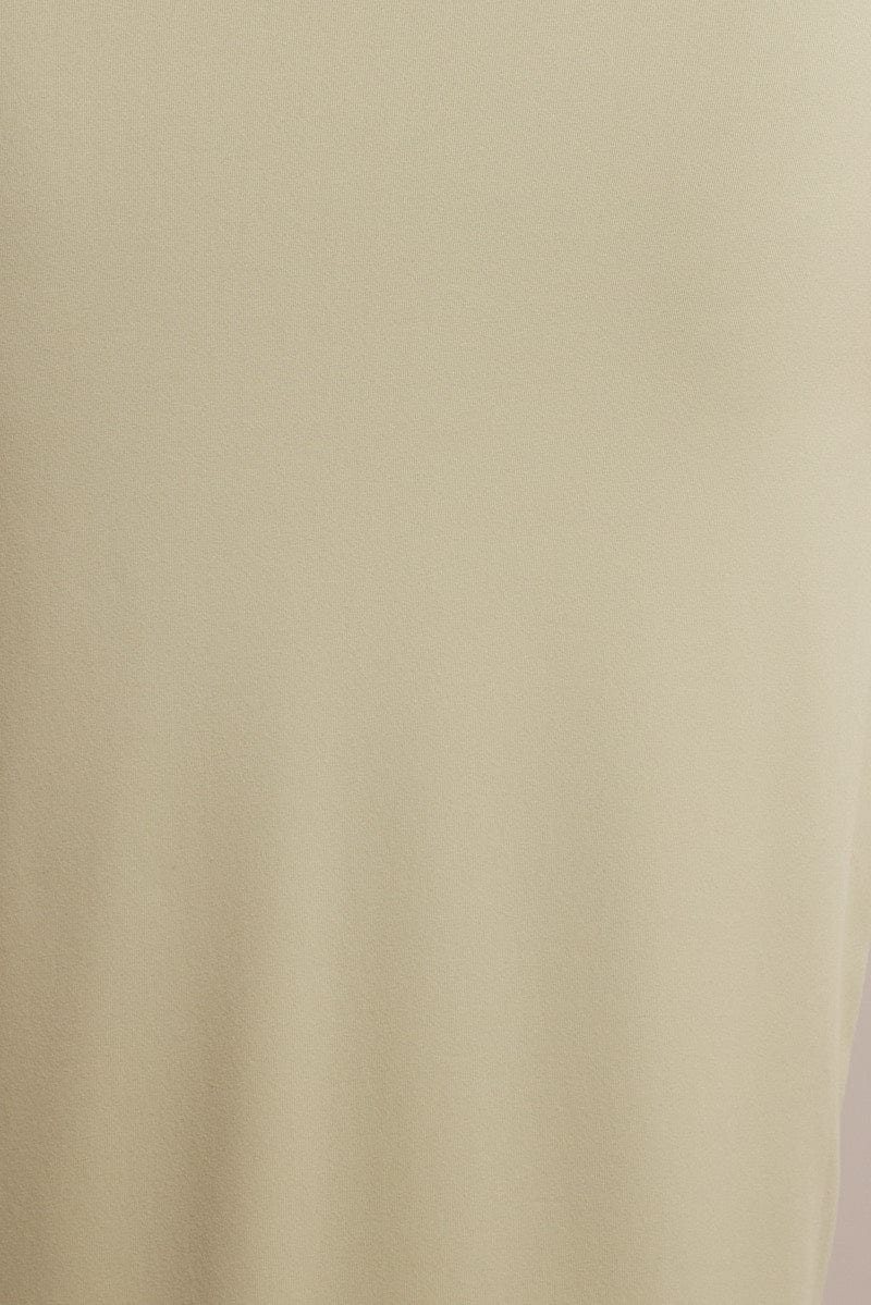 Green Supersoft Maxi Skirt Side Split - Image 6