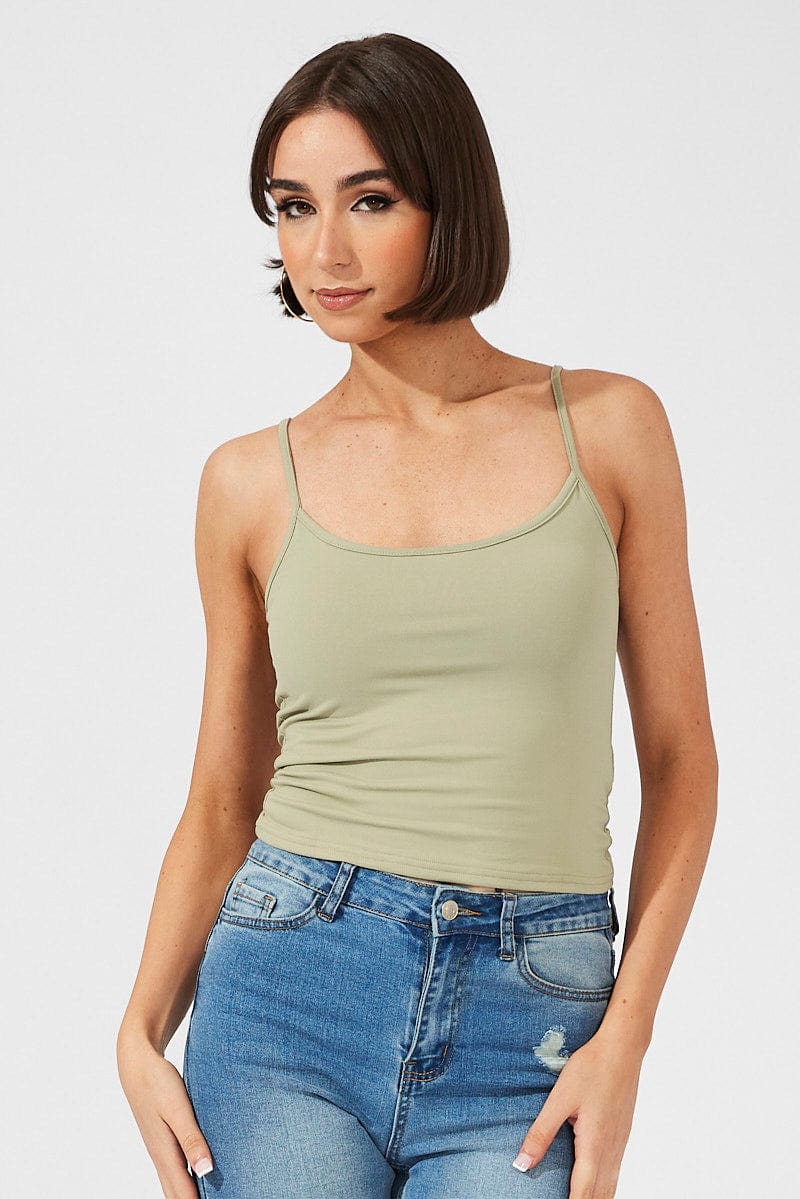 Green Supersoft Singlet Longline - Image 3