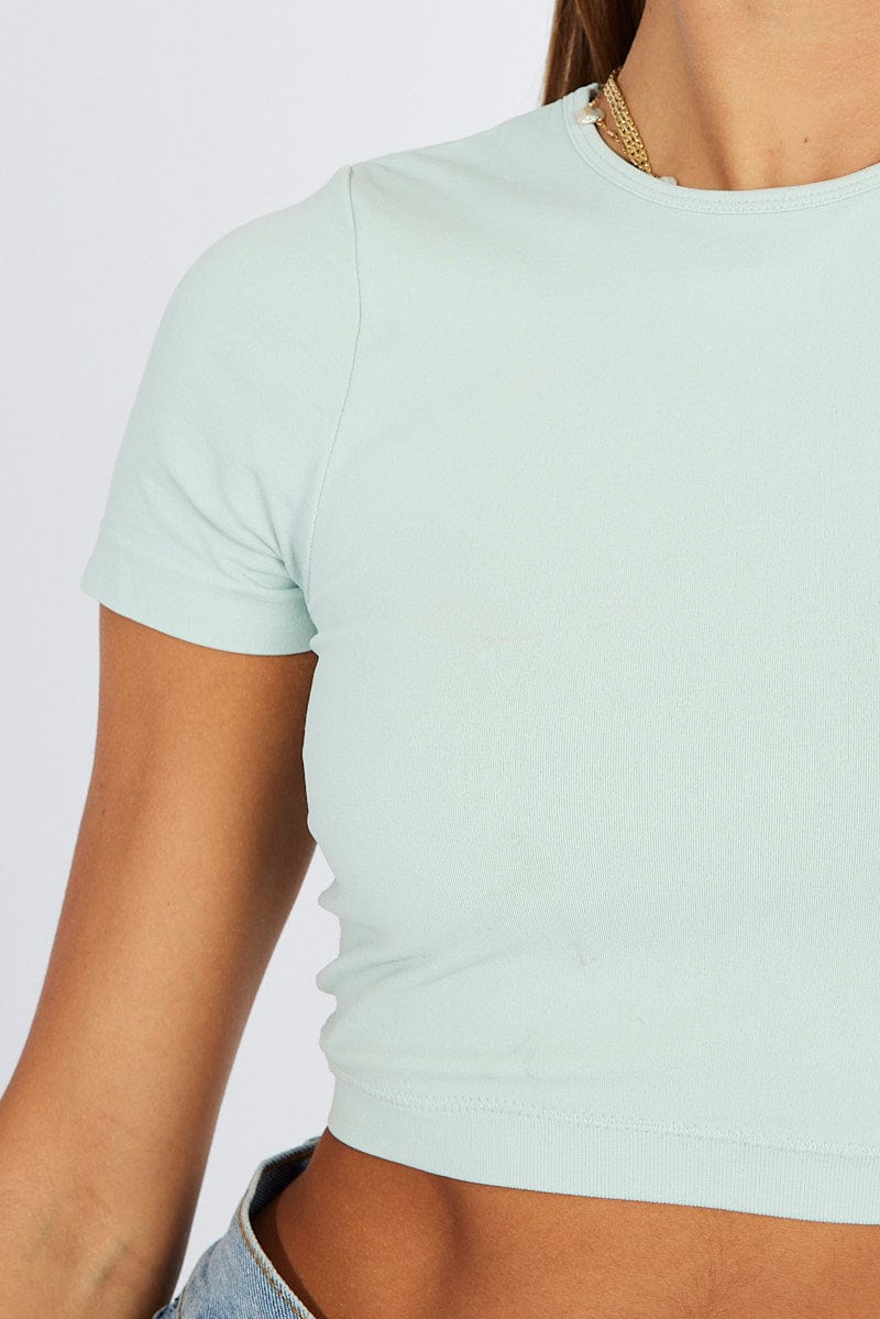 Green T-Shirt Short Sleeve Crew Neck Seamless - Image 6