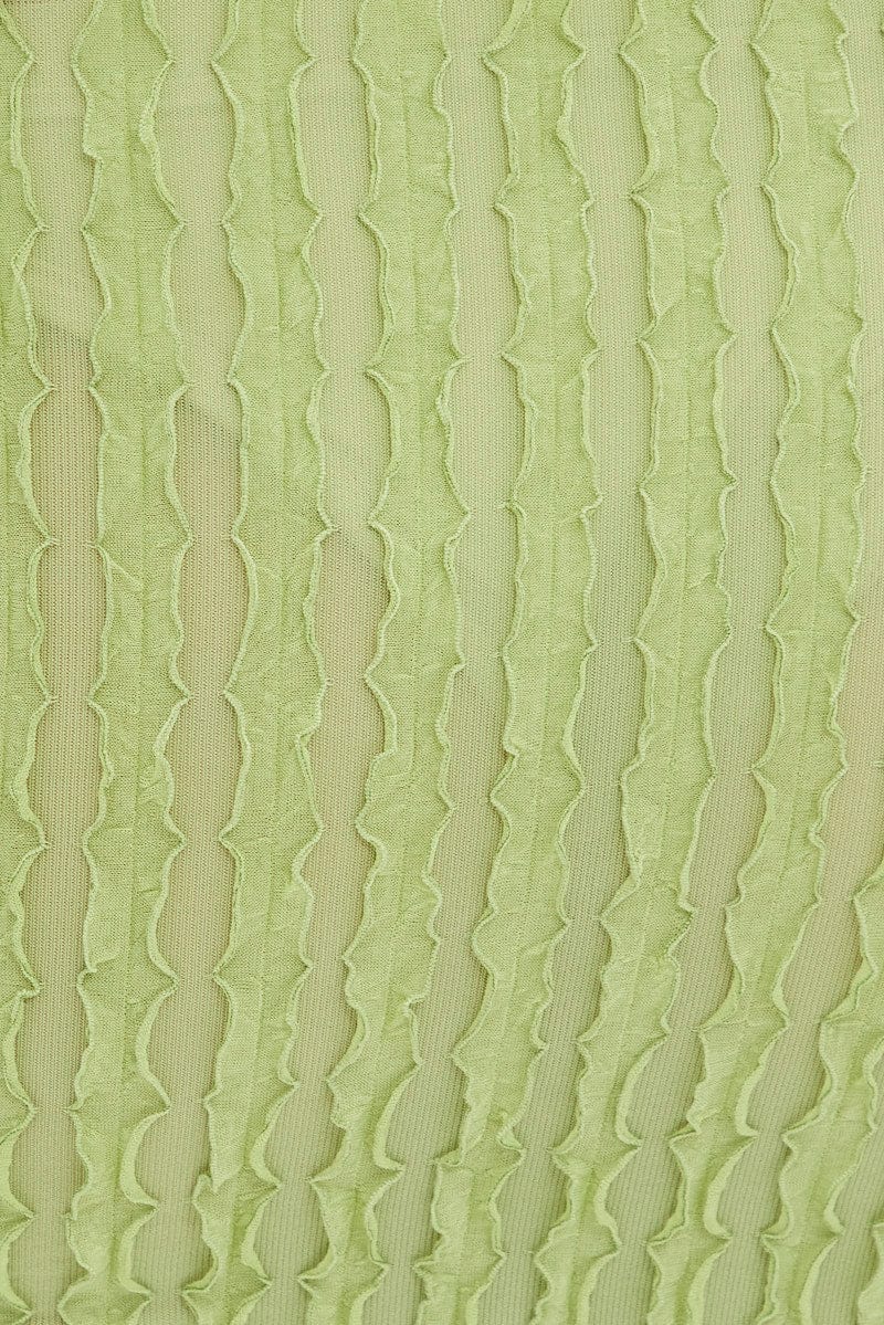 Green Textured Midi Skirt - Image 6