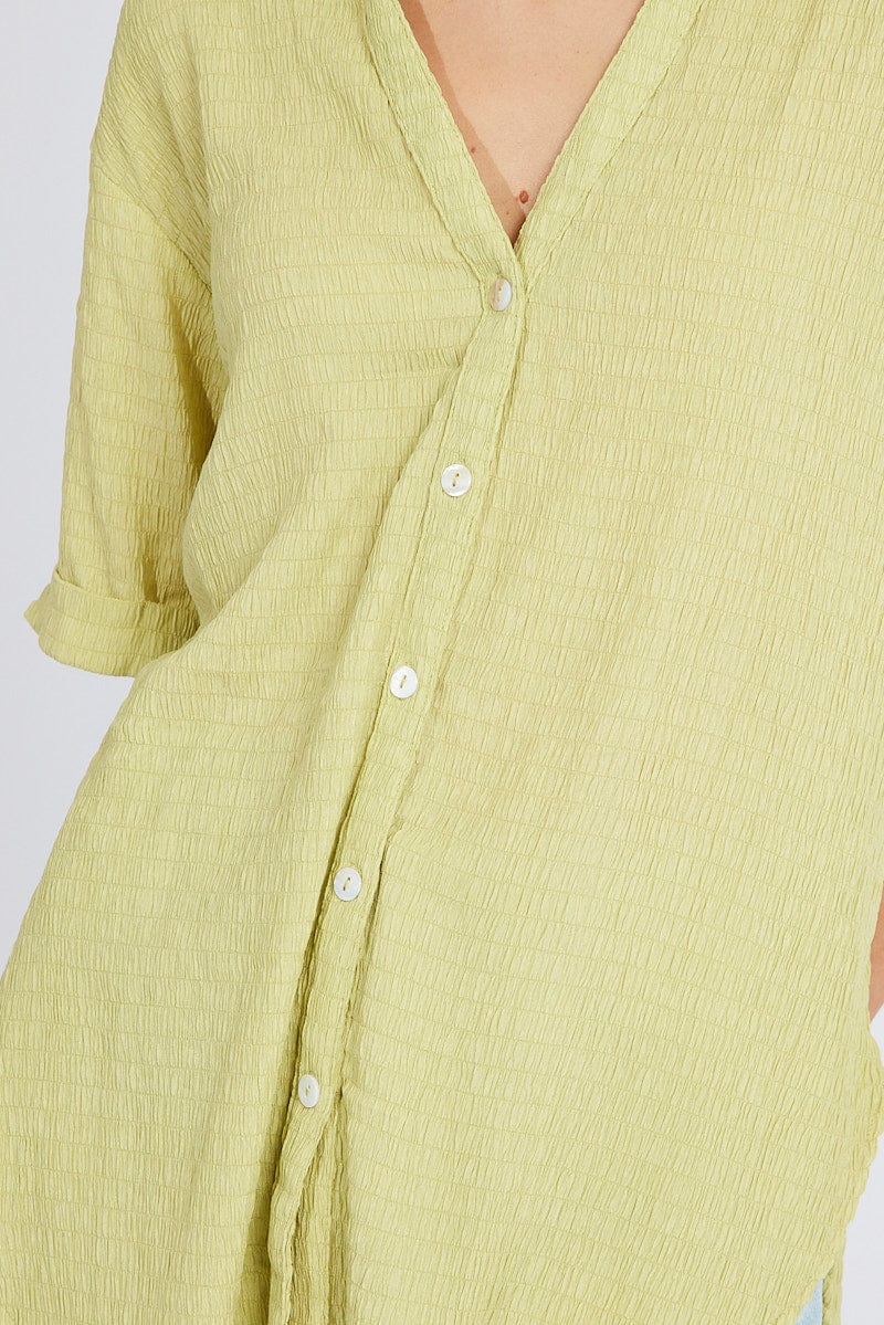 Green Textured Shirt Short Sleeve - Image 6