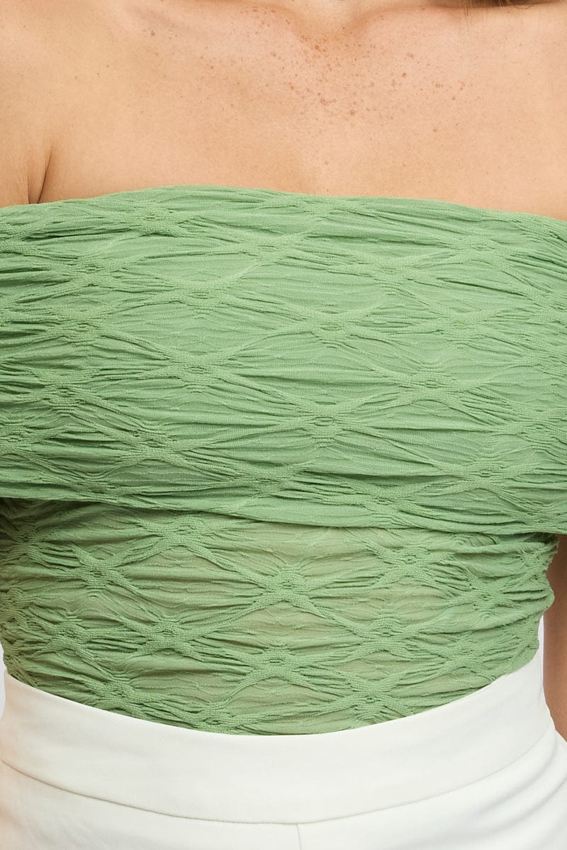Green Textured Top Off Shoulder - Image 6