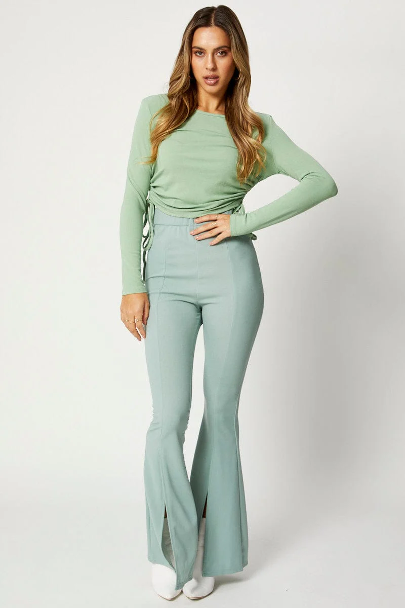 Green Top Long Sleeve Drawstring - Image 2