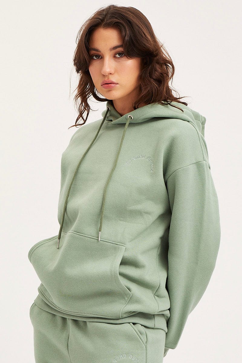 Green Unisex Sweatshirts Long Sleeve Oversized Hoodie - Image 3