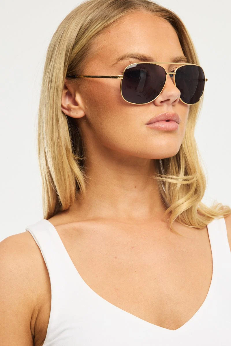 Grey Aviator Sunglasses