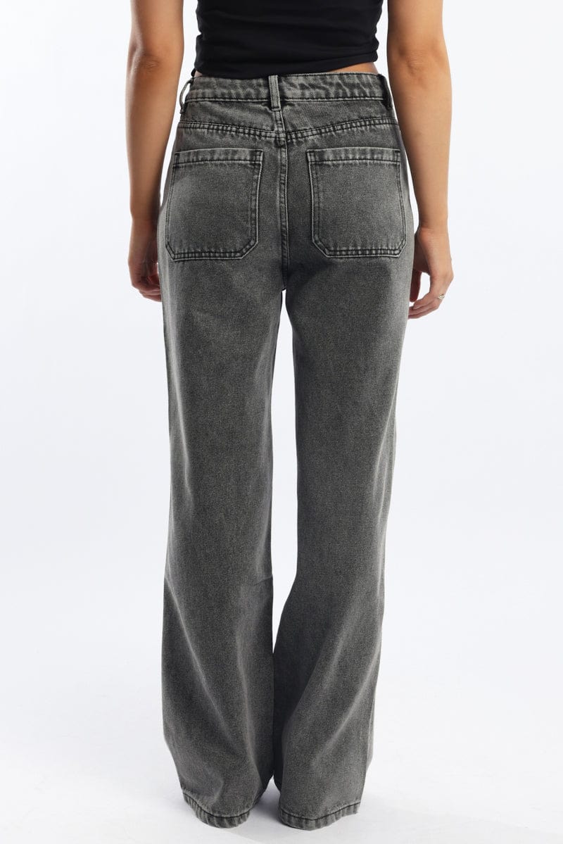 Grey Baggy Jeans Mid Rise - Image 4