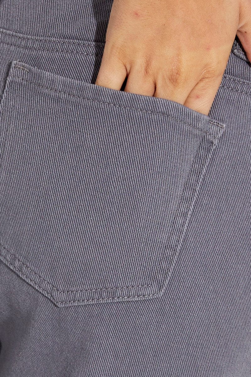 Grey Cargo Denim Jeans Low Rise - Image 6