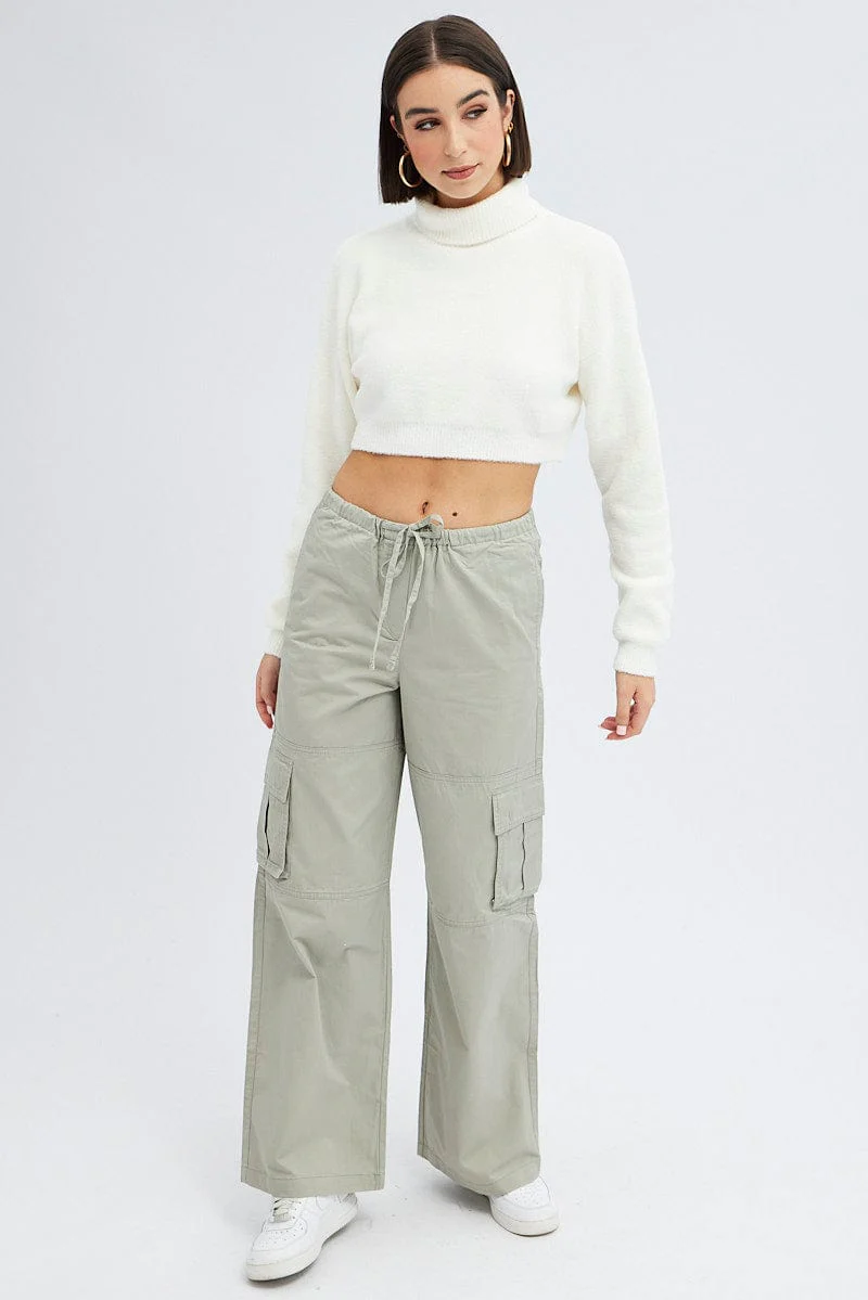 Grey Cargo Pants Wide Leg - Image 3
