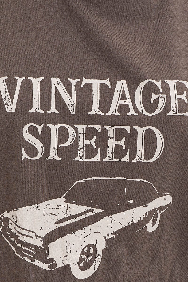 Grey Crew Neck Graphic T-Shirt - Image 6