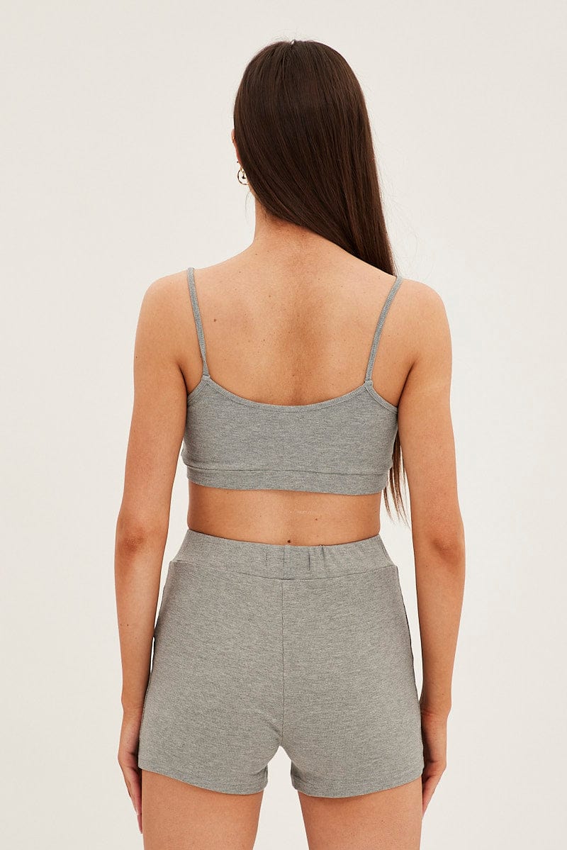 Grey Crop Singlet Loungewear Set - Image 5