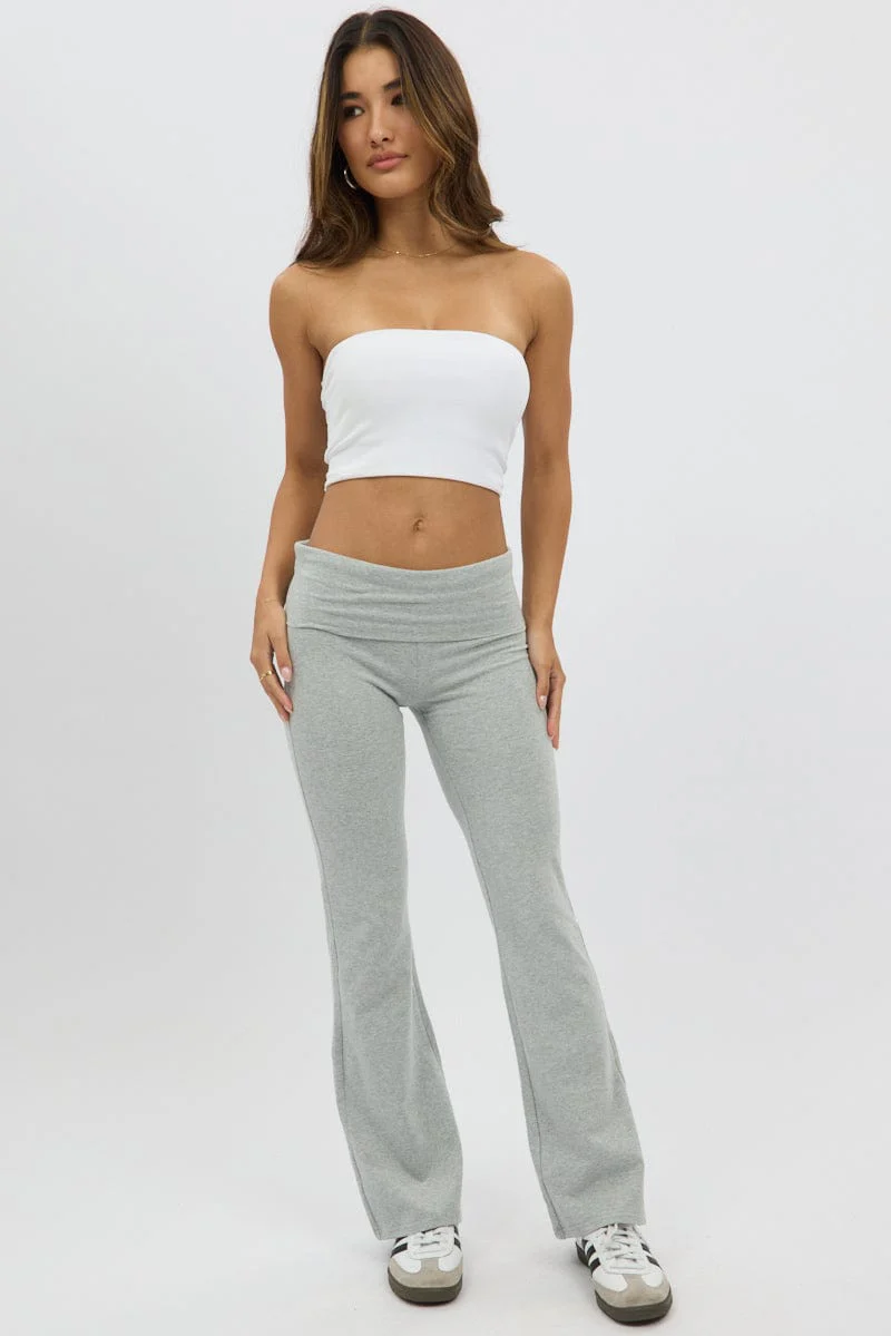 Grey Flare Leg Pants - Image 3