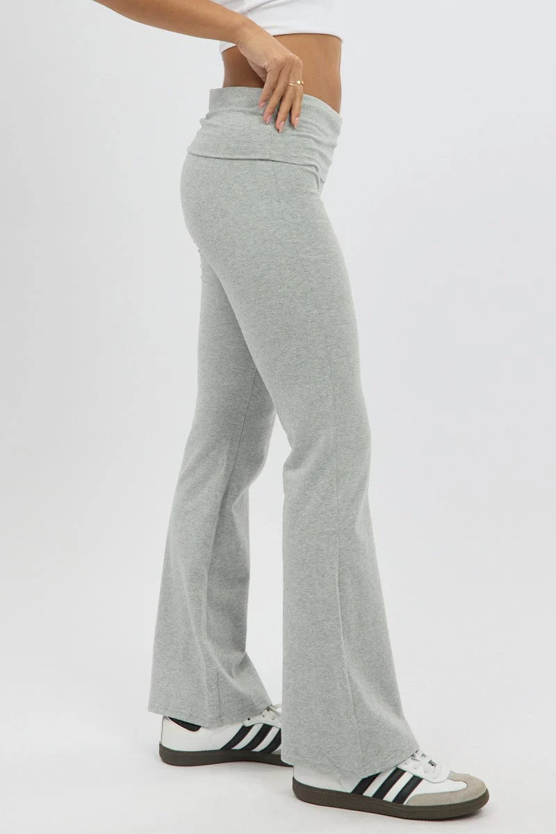 Grey Flare Leg Pants - Image 4