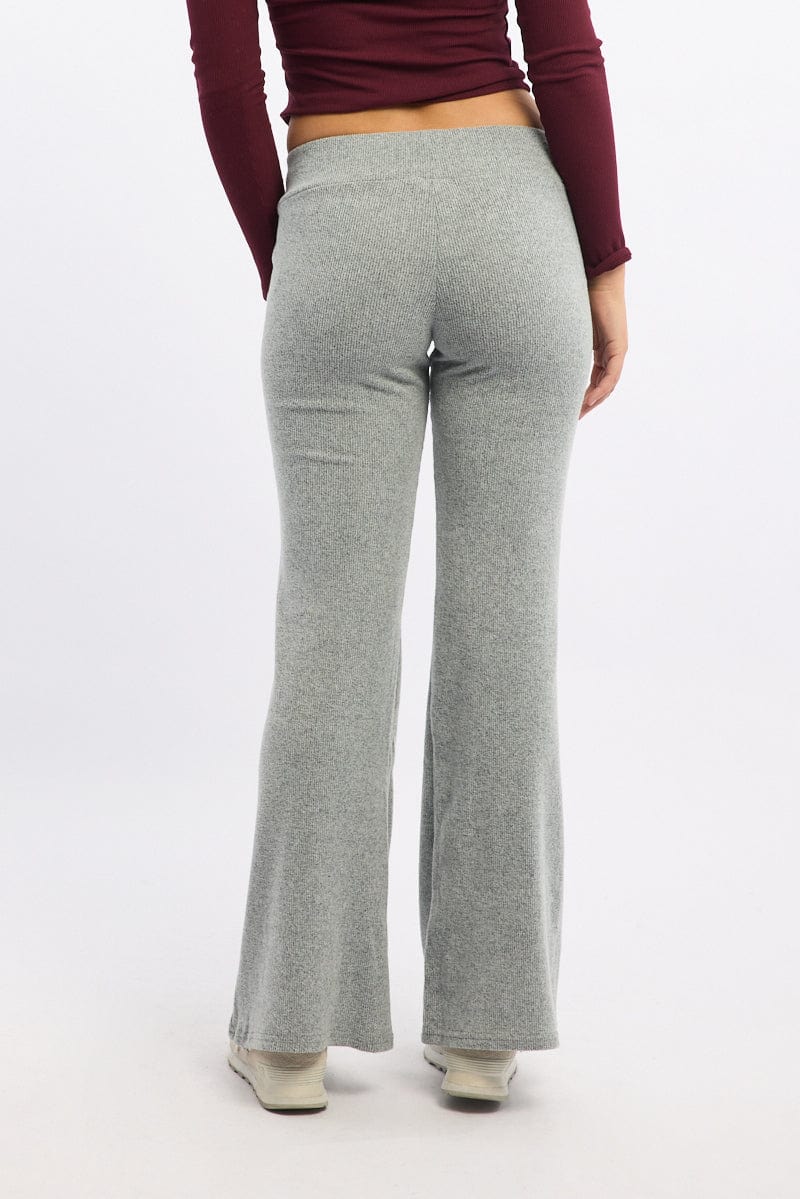 Grey Flare Leg Pants - Image 5