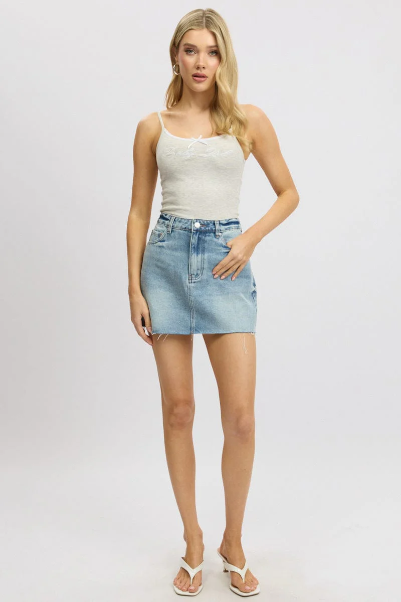 Grey Graphic Singlet Rib - Image 3