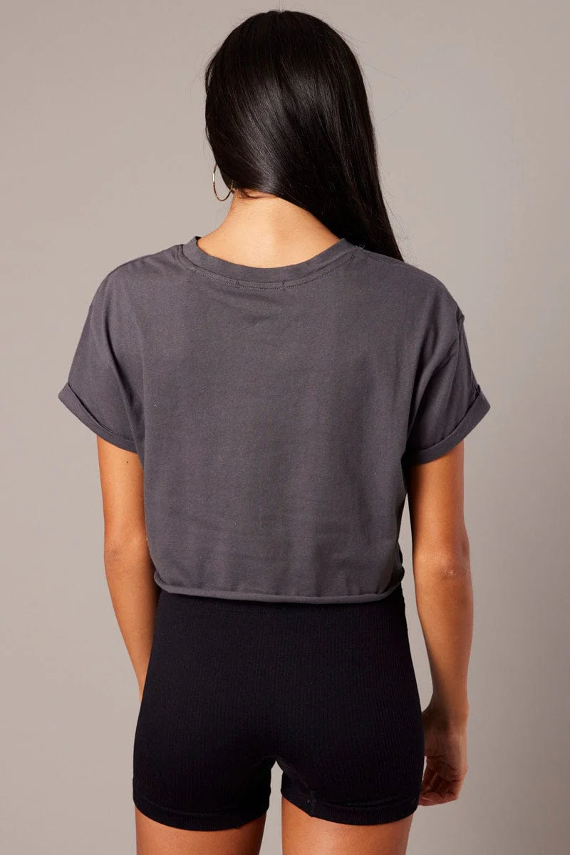 Grey Graphic Tee Short Sleeve - Image 5