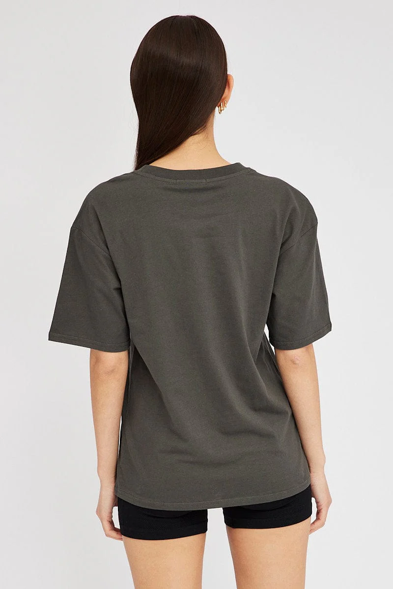 Grey Graphic Tee Short Sleeve - Image 5