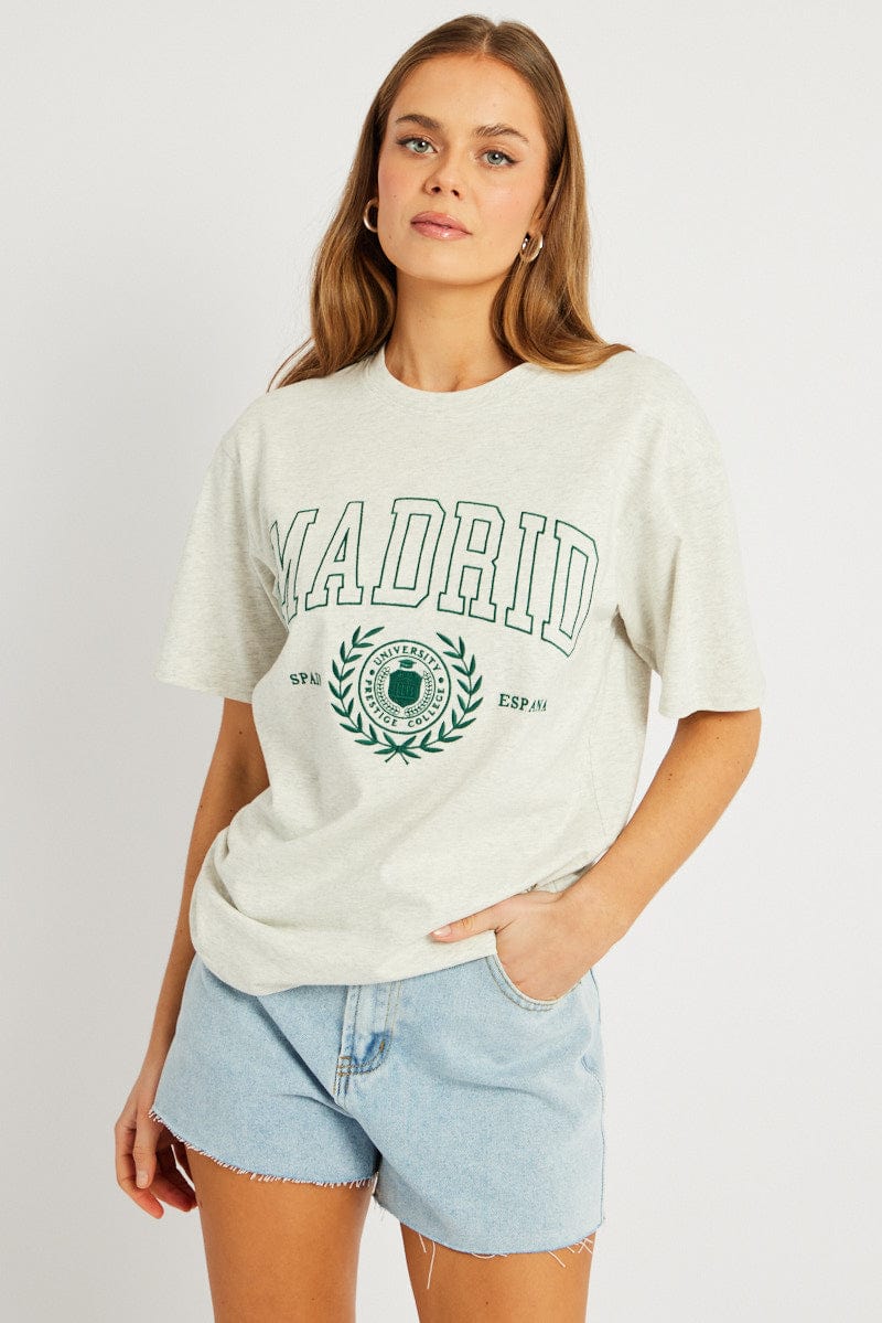 Grey Graphic Tee Short Sleeve - Image 3