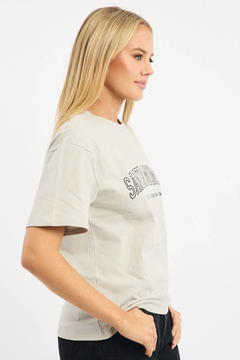 Grey Graphic Tee Short Sleeve - Image 3