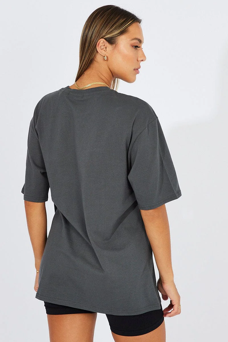 Grey Graphic Tee Short Sleeve - Image 5
