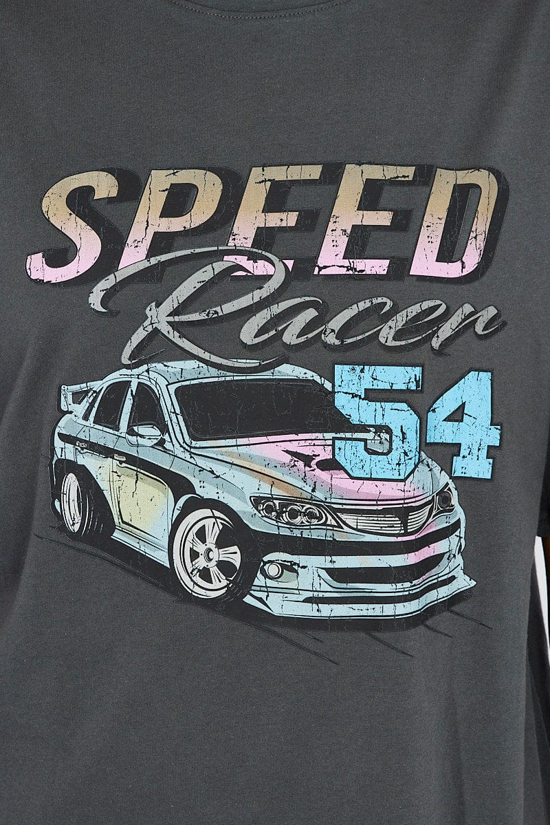 Grey Graphic Tee Short Sleeve - Image 6