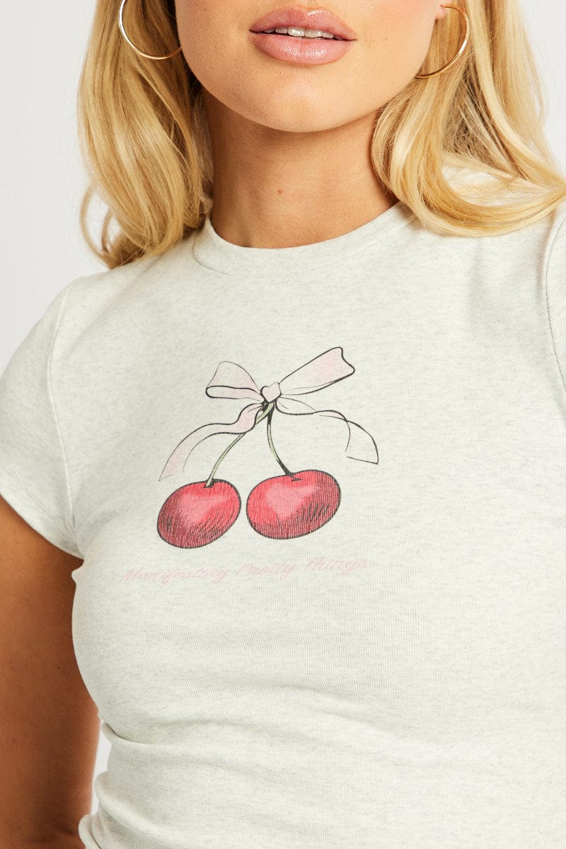 Grey Graphic Tee Short Sleeve - Image 6