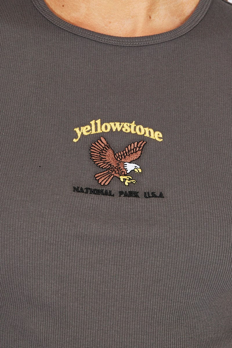 Grey Graphic Tee Short Sleeve - Image 6