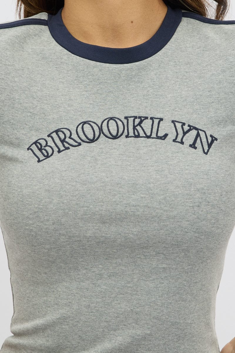Grey Graphic Tee Short Sleeve - Image 6